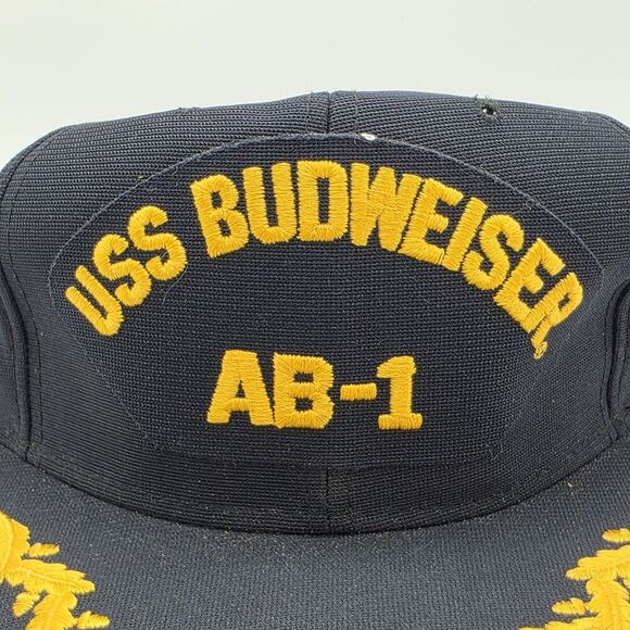 Vintage New Era Pro Design USS Budweiser Snapback Hat Medium Large - Picture 4 of 7